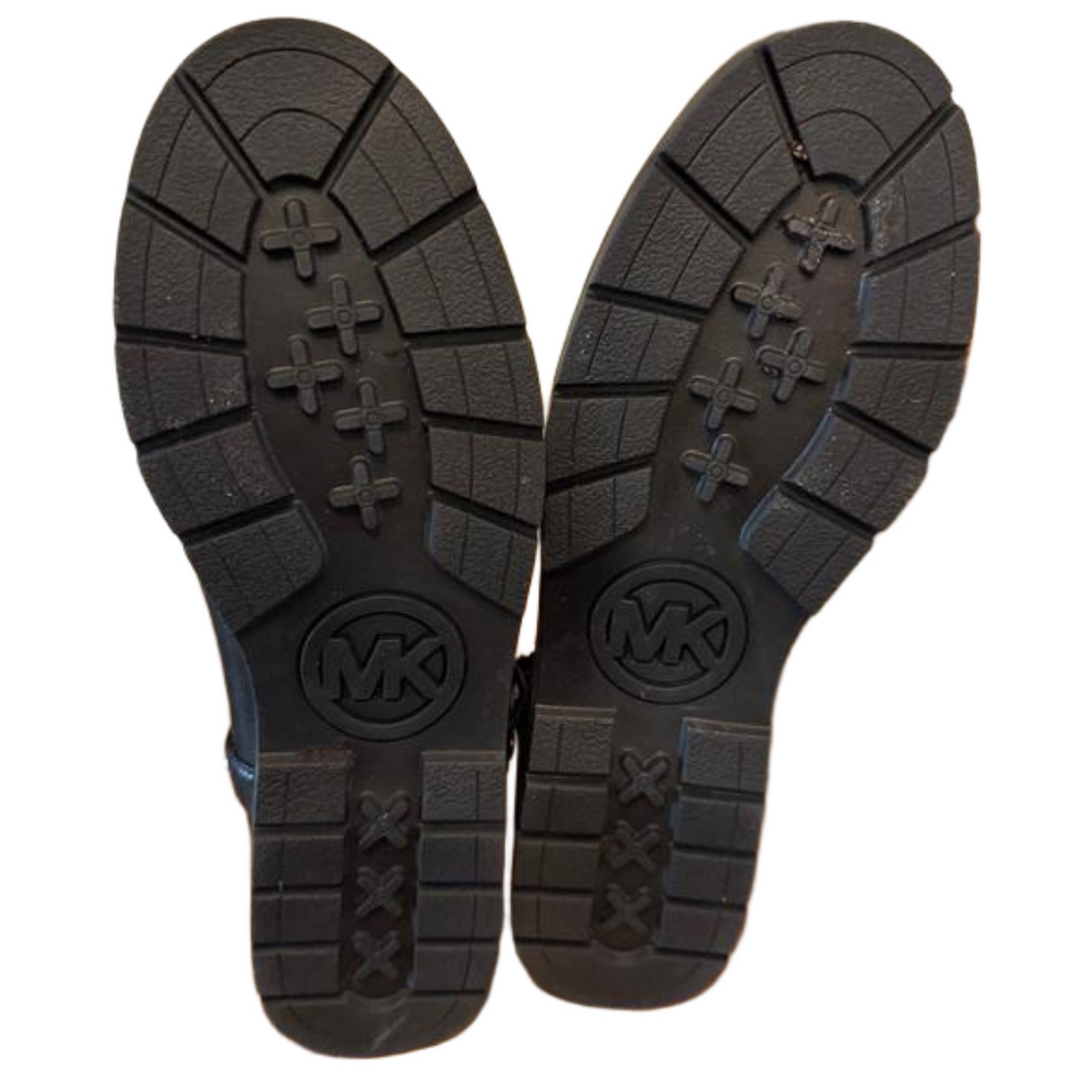 MICHAEL KORS Fulton Black Leather Biker Moto Bootie US Size 9 M - Picture 6 of 9